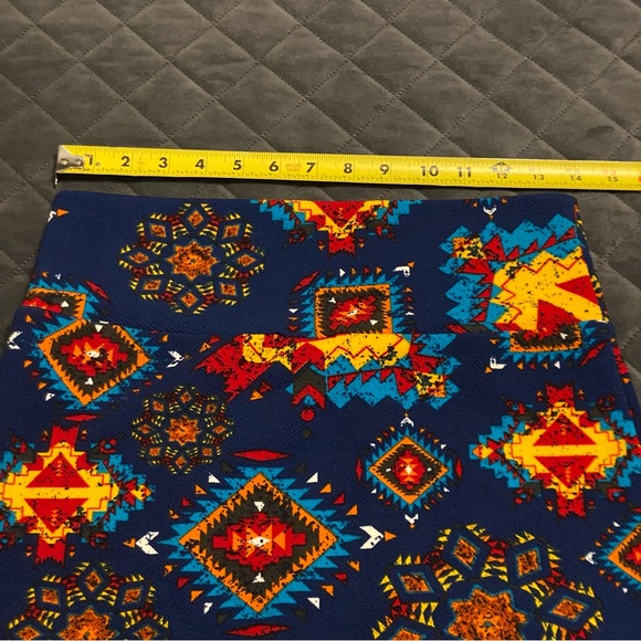 LuLaRoe Blue Aztec Print Cassie Pencil Skirt | Women’s Size Small - Picture 6 of 7